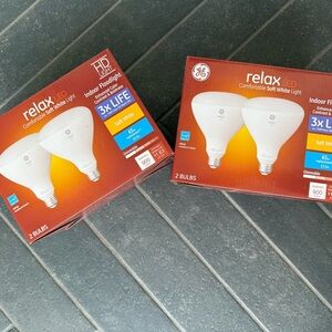 New GE Relax HD Light LED Indoor Floodlight Soft White 65W Replacement 2-Pack
